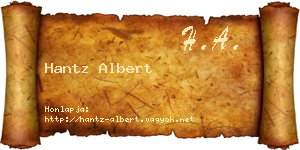 Hantz Albert névjegykártya