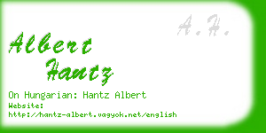 albert hantz business card